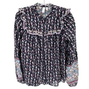 Joie women’s floral balloon sleeves blouse. Designer
